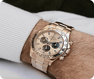 Luxury Rolex watch on wrist